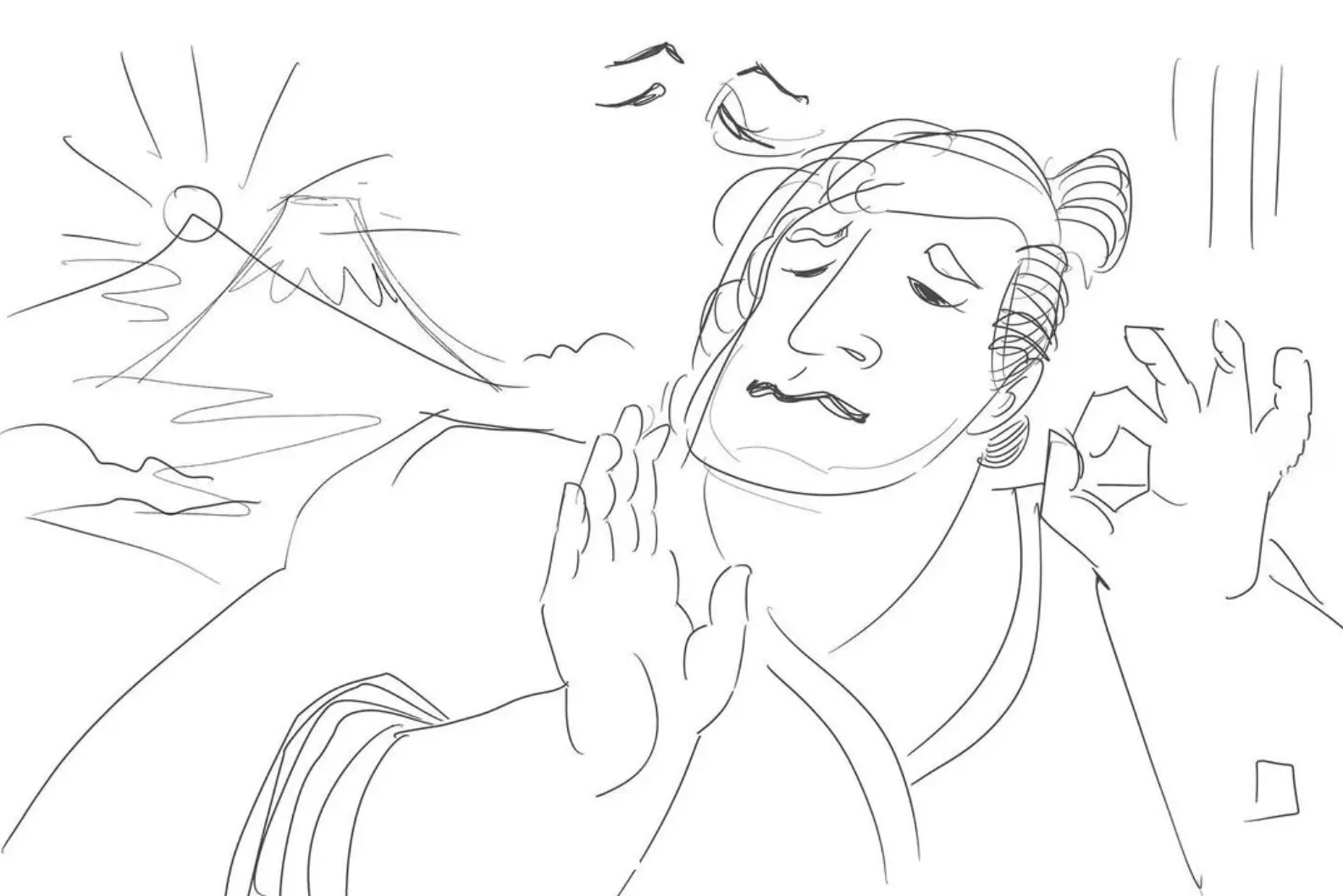 Early sketch for "Just Right" print