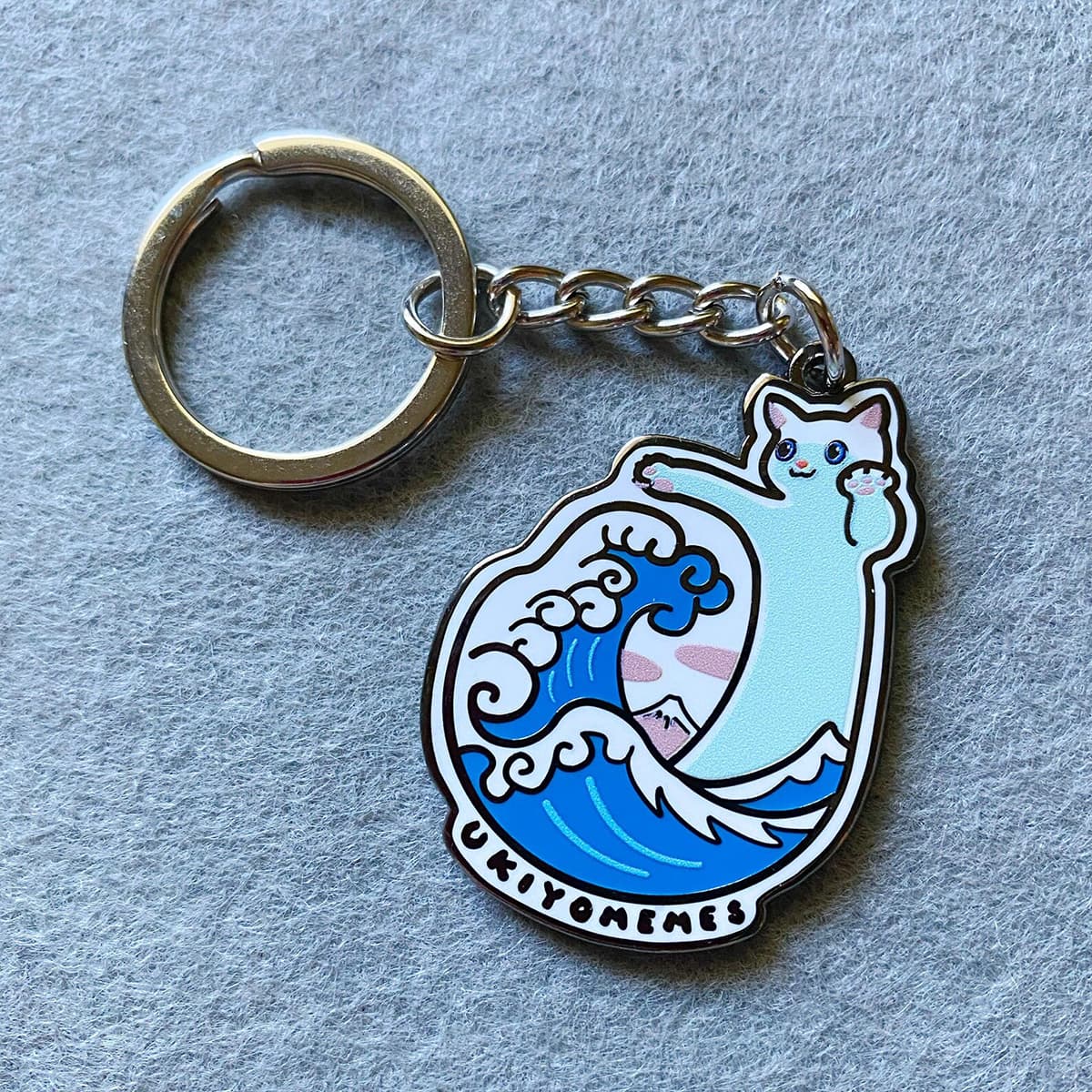 Longcat enamel keychain